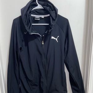 Black Puma Windbreaker zip-up Jacket